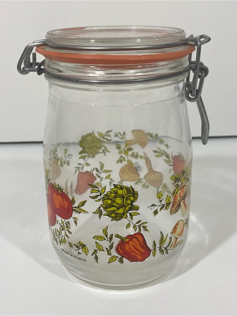 Vintage 70’s Arc Spice of Life 1 Liter Glass Storage Canister Kitchen mushroom